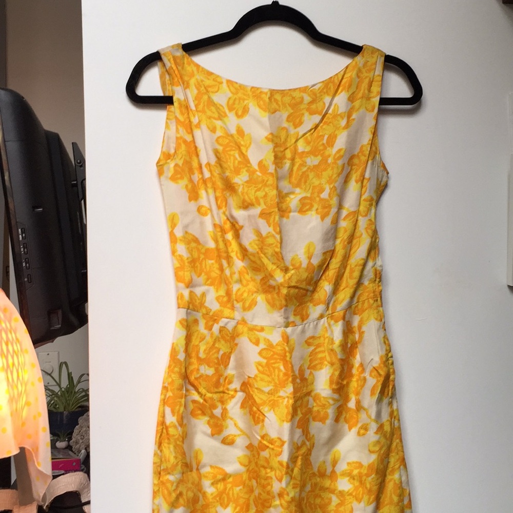 Vintage 60s cowl back silk floral dress